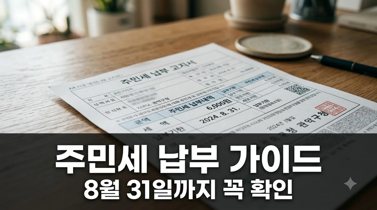 주민세 납부기간 및 금액 총정리 (2026년 8월 최신 가이드)