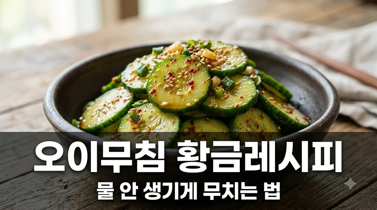 오이무침 황금레시피 물 안 생기게 만드는 쓴맛 제거 꿀팁