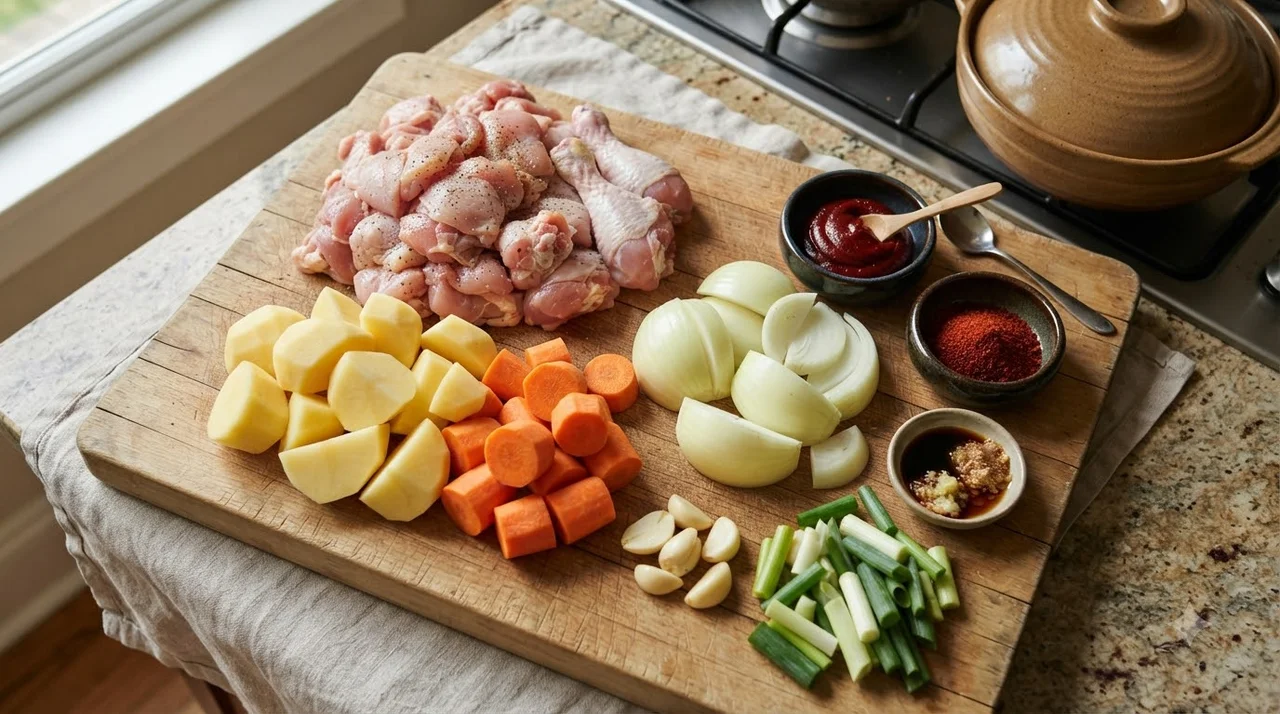 필수 재료 준비 및 황금 비율 양념 구성