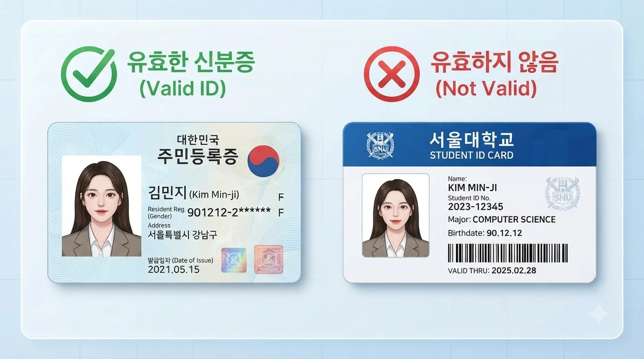 인정되는 신분증 vs 인정되지 않는 신분증